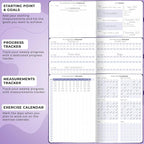 Clever Fox Fitness & Food Journal PRO – Daily Workout & Meal Planner for Women & Men – Exercise & Weight Loss Diary Notebook, 7.3x10.4” (Purple)
