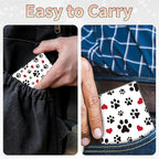 BWEGRHE Slim Credit Card Holder, Cute Dog Paw Prints RFID Blocking Metal Wallet for Men & Women, Aluminum Minimalist Hard Case Pocket-Sized Business Cards Organizer (Fits Up to 10 Cards)