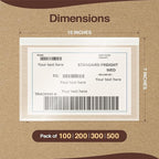 7x10 Shipping Label Sleeves 300 Pack- Strong Adhesive Back for Secure Packing List Envelopes, Protects Documents, Packing Sleeves for Mailing and Packaging -WaterProof and Durable