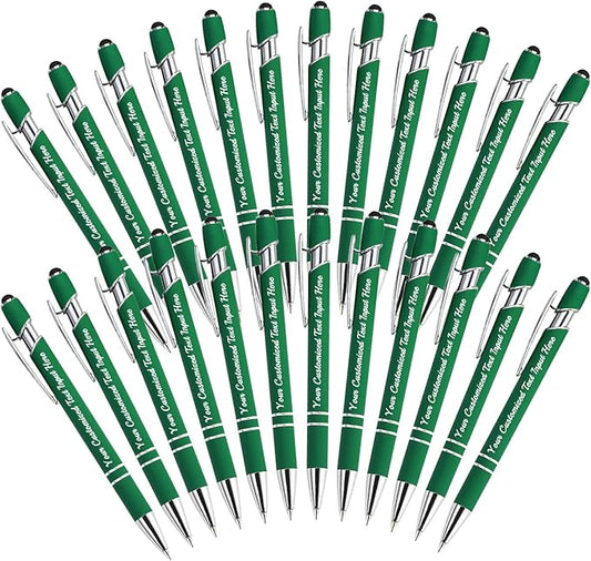 Personalized Ballpoint Pen 24pcs, Custom Pens Free Engraved Bulk with Name Logo, Soft Black Ink Stylus with Touch Metal Office, Gift for Anniversaries, Graduations, Birthdays