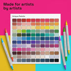 ARTISTRO 120 Acrylic Paint Markers - Paint Pens Dual Tip Brush + Fine Ideal for Calligraphy - Perfect for Fabric, Rock, Glass, Wood, DIY - Art Supplies, Stocking Stuffers, Christmas Gift Idea