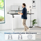 VIVO Electric 71 x 36 in Standing Desk, Memory Height Adjustment, 1B Series, Holds 220 lbs, Black Top White Frame, DESK-KIT-1W7B-36