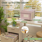 EcoStash Wheat Straw Expanding Hanging File Folders,1.2" Accordion Pockets,File Organizer,Large Capacity,Letter Size for Filing Cabinet, 100% BPA Free, Return to Nature, Healthy Living-Lavender purple