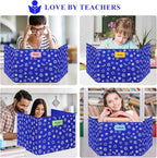 Blue 24-Pack Desk Dividers for Students, Waterproof Plastic Study Carrel Divider, Durable Testing Dividers for Classroom Teacher Supplies, Easy to Clean Privacy Shield Folder Boards for Student Desk