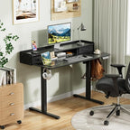 Homall Electric Standing Desk with 2 Drawers, Adjustable Height Computer Desk with Monitor Shelf Sit Stand Table with Splice Board Quick Install for Home Office (Black, 48 Inch)