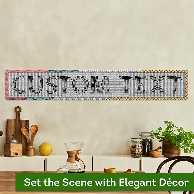 Custom Sign, Custom Street Sign, 11 Font Colors, 13 Font Styles, 4 Hole Options, 22 Sizes, 6x36 Inches, Rust Free DiBound, Fade Resistant, Made in USA by My Sign Center (Fauxsaic 2)