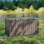 Yardgrace 80 Gallon Outdoor Storage Box Waterproof, Resin Deck Boxes with Lockable Lid & UV-Resistant for Patio, Pool, Garden Furniture Cushions & Accessories, Coffee