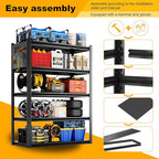 PLMFJQK 3 Sets Storage Shelves with Pegboard,72“*48" Wide 24”Heavy Duty Garage Shelving Units and Storage,Metal Shelving Adjustable Shelves,Garage Storage Rack,Industrial Utility Organization