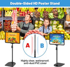 VAIIGO Sign Holder Stand 8.5 x 11, Adjustable Poster Stand for Table Top & Floor, Signage Display Stands, Floor Standing Sign Holder for Advertisement, Tradeshow, Store, Business, 2 Pack