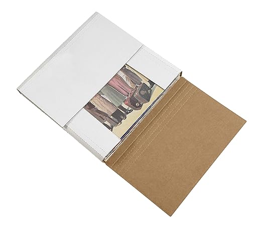 Tape Logic TLM961 Easy-Fold Mailers, 9 5/8" x 6 5/8" x 1 1/4" White (Pack of 50)