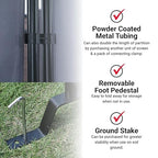 Proman Products - Galaxy Section Divider, Water Repellent Fabric Room Divider with Black Powder Coated Metal Frame for Indoors or Outdoors (Grey)
