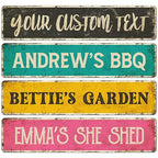Custom Rustic Sign, Personalized Decor Street Signs Gift, 32x8 Inches, ACM, Fade Resistant, Made in USA