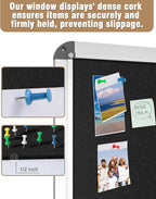 Mifuro 36"x24" Enclosed Bulletin Board, Lockable Weather-Resistant Aluminum Cork Noticeboard for School & Office, Silver Frame w/Black Flet