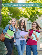Legal Pads 8.5 x 11 In, Colored Legal Pads, 6 Pack Note Pads 8.5 x 11 Writing Paper, College Ruled Notepad with Sturdy Back, Perforated Writing Pad Lined Paper, Memo Notepad for Office, School, Home