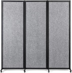 Strongbird Room Partition,Office Divider,Portable Commercial Screen Dividers,Privacy Partition Separator,Classroom School Dividers,6'4"L* 6'7"H,3 Panel,Light Grey