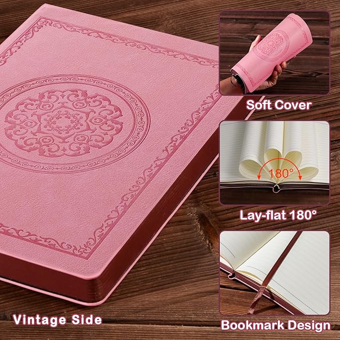 2025 Leather Vintage Journal Notebook,300 Pages,Leather Softcover Lined Journal Notebooks for Women Men,Notebook Journals for Writing Travel,Business,Office,7.1'' X 9.8''