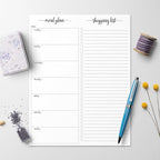 321Done Meal Planning Notepad - Made in USA - Large Letter Size (8.5x 1) Weekly Menu Planner Tear-Off Simple Shopping List Meals Groceries Grocery List Memo Pad - Perforated Monday Start