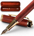 Ellington Pens Luxury Wood Fountain Pen Set – Fine Nib - Includes 6 Ink Cartridges, Wooden Pen Gift Box, Ink Converter - Wood Pen For Writing, Calligraphy, Journaling, Drawing (Rosewood Radiance)