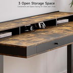 ONBRILL Standing Desk with Drawers, 63x23.6 Electric Stand Up Desk with Storage Shelf and Memory Controller, Sit Stand Desk Adjustable Height from 28-46" for Computer Workstation, Rustic Brown