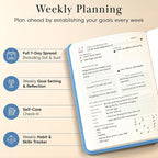 Mantra Planner 2026 Planner, Daily Journal & Gratitude Journal All-In-One with To Do List, Self Care Prompts & Habit Tracker - 7 x 10 - Blue