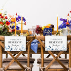 ChissNook Reserved Seating Chair Signs, This Row Is Reserved Pew Cloths Seating Placeholder for Church Pews, Wedding Decorations for Reception Parties Celebrations Event Meetings (8 PCS, Dusty Blue)