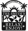 Personalized Pool Sign, Pool Gift, Custom Pool Decor, Custom Metal Pool Sign, Bar Wall Decor, Swimming Pool Metal Sign, Personalized Palm Tree Metal Sign, Custom Metal Sign, Housewarming Gift