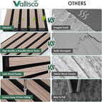 VallisCo 4-Piece Wood Slat Acoustic Panels for Stylish Interior Decor & Noise Reduction - 94.5" x 7.87" 3D Solid Wood Wall Panels for Ceiling and Wall, Covers 20.66 Sq Ft, Light Brown