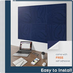 BUBOS Large Acoustic Panels, 6-Pack Soundproof Wall Panels Thickened 23.6 x 23.6 Inches, Self-Adhesive Sound Absorbing Panels Decorative for Recording Studio Office Home Theater, Navy Blue