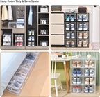 KEFA 8 Pack US 15 XXL Clear Shoe Storage Boxes Stackable, Shoe Organizer Clear Plastic Shoe Boxes, Shoe Case