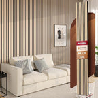 Avana Modern Acoustic Wood Wall Panels – 94.4 X 12.6 Inch White Oak Acoustic Panels 1 PC – Wall Panels For Interior Wall Decor for Homes, Offices, Studios – Sturdy And Durable Wood Panels For Wall
