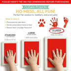 Extra Large Clean Touch Ink Pad for Baby Handprints and Footprints – Inkless Infant Hand & Foot Stamp – Safe for Babies, Doesn’t Touch Skin – Perfect Family Memory or Gift by Tiny Gifts, Red