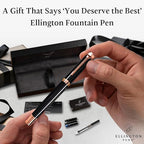 Ellington Pens Luxury Fountain Pen Set - Smooth Fine Nib- Includes 3 Ink Cartridges, Refillable Ink Converter, Gift Box- Fountain Pens For Writing, Calligraphy, Journaling, Sketching (Midnight Rose)