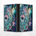 BWEGRHE Slim Credit Card Holder, Art Mandalas RFID Blocking Metal Wallet for Men & Women, Aluminum Minimalist Hard Case Pocket-Sized Business Cards Organizer (Fits Up to 10 Cards)