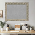 Amanti Art Silver Framed Magnetic Board 22x28 Medium Vision Board for use with Magnets, 100% Metal Sheet to Display Items as Office Decor or for Home Organization in mudroom, Kitchen or Kids Room