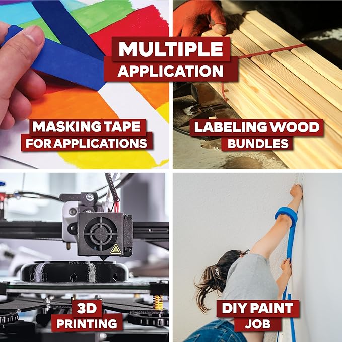 XFasten Blue Painters Tape 3/4 Inch Wide x 60 Yards 6-Pack, UV Residue-Free Blue Masking Tape for Clean Lines, Indoor and Outdoor Multi-Surface Use - Sharp Paint Lines for Walls, No Mess Easy Removal