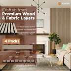 Avana Acoustic Wood Wall Panels – 94.4 x 12.6 Inch White Oak Acoustic Panels 4 PCs – Wall Panels For Interior Wall Decor for Homes, Offices, Studios – Pleasing Design Wood Panels For Wall
