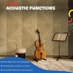 EVENRISING Acoustic Panels 6 Pack, Soundproof Wall Panels 23.6 x 23.6 Inches, Large Decorative Sound Absorbing Panels,Self-Adhesive Acoustic Treatment for Home Studio Office, Light SymmetryLuxe