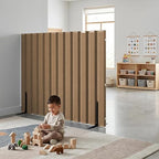 Angeles, Quiet Divider with Sound Sponge 48" x 6' Wall in Natural Tan, Free-Standing Classroom Partition for Enhanced Classroom Productivity and Noise Reduction