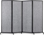 Strongbird Room Partition,Office Divider,Portable Commercial Screen Dividers,Privacy Partition Separator,Classroom School Dividers, 8'5"L* 6'7"H,4 Panel,Light Grey