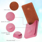 Outus 2 Pieces Business Card Holder, PU Leather Business Card Case Pocket Wallet with Magnetic Shut for Valentines Gift Men Women(Pink and Green,Classic)