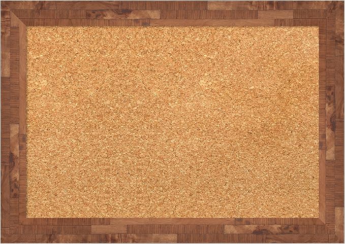 Amanti Art Natural Cork Board for Wall, 15x21 Vision Board with Brown Wood Frame, Small Corkboard Office Decor for Home Organization, Country Rustic Corkboard Pinboard to Display Items for Home