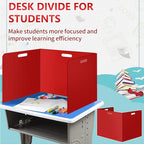 24Pack Desk Dividers for Students 14 × 17.5 × 14 Inch Plastic Durable and Waterproof Black Privacy Folders Shields Test Dividers with Classroom Privacy Boards for School Study Supplies (24PCS Red)