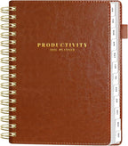 SUNEE 2026 Planner 5.9" x 8.3" – Dated Productivity Planner for Time Management - Daily,Weekly & Monthly Planner to Achieve Goals - Planner 2026 dated from January 2026 – December 2026,Brown