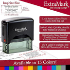 ExtraMark Return Address Stamp - Custom Self Inking Rubber Stamp - Personalized Stamp - Customizable Text with 15 Colors - Wedding Invitation & Housewarming Rubber Stamp