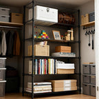 M MZG 6 Tiers Shelf 2100 lbs Steel Storage Shelving Utility Shelving Unit Steel Organizer Wire Rack for Home,Kitchen,Office,Garage Black 17.7" D x 47.2" W x 82.4" H