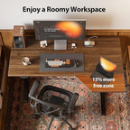 Agilestic Electric Standing Desk, L-Shaped 55 Inches Height Adjustable Desk, Sit and Stand up Desk for Work Office Home, Ergonomic Rising Computer Table for Home Office with Splice Board, Dark Walnut