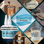 Thin Super Glue 113.6 Gram (4 oz), All Purpose Clear Liquid CA Glue Repair Wood Ceramic Glass Plastic, Heavy Duty Cyanoacrylate Adhesive for 3D Print PLA Shoe Metal, Strong Bond and Instant Superglue
