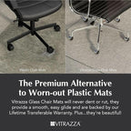 Vitrazza Glass Chair Mat 42” x 48” Superior ¼ Thick, Luminoso Low-Iron Ultra Clear, Certified Tempered Safety Glass, Delivers a Smooth Glide, Protects Carpet or Wood, Beautiful in Home or Office.