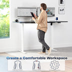 VIVO Large Electric 83 x 30 in Standing Desk, Memory Height Adjustment, 1B Series, Holds 220 lbs, Black Top White Frame, DESK-KIT-1W8B