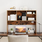 Tangkula Desktop Bookshelf, Countertop Storage Hutch with 4 Shelves for Computer Desk, Desk 2-Tier Display Rack, Multipurpose Wood Desktop Hutch Storage Organizer for Dorm Office Home